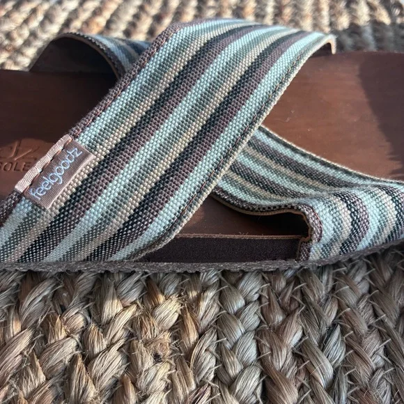Feelgoodz Zensole Size 9 Cross-Over Leather Sandals - NWT - Picture 2 of 10